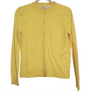 J. Crew Factory | Yellow Polka Dot Caryn Cardigan Sweater Set (Size Medium)